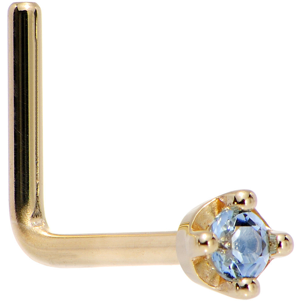 BodyCandy Solid 14K Yellow Gold 1.5mm Genuine Topaz Nose Ring — size reference