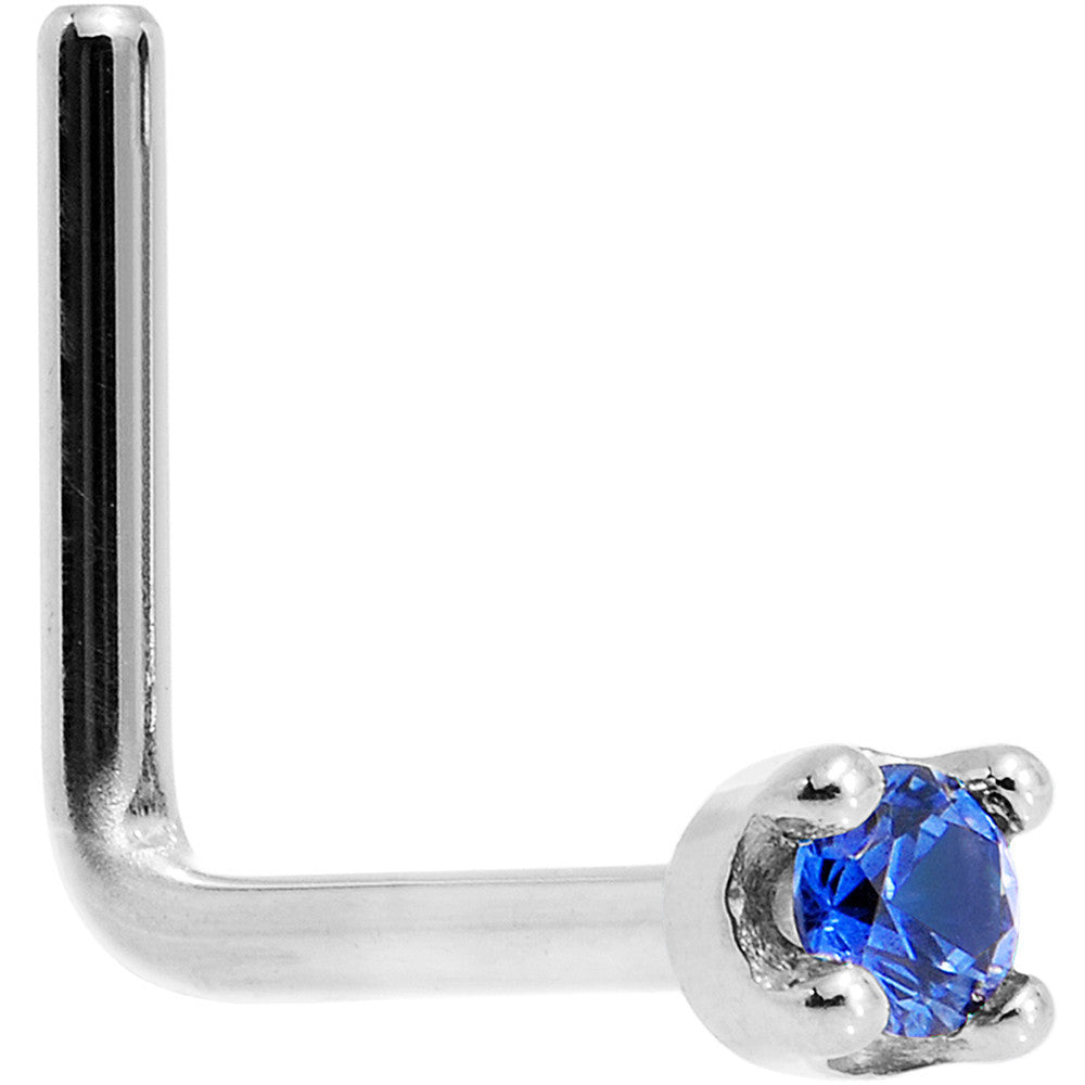 BodyCandy Solid 14K White Gold 1.5mm Genuine Blue Sapphire Nose Stud Ring — size reference