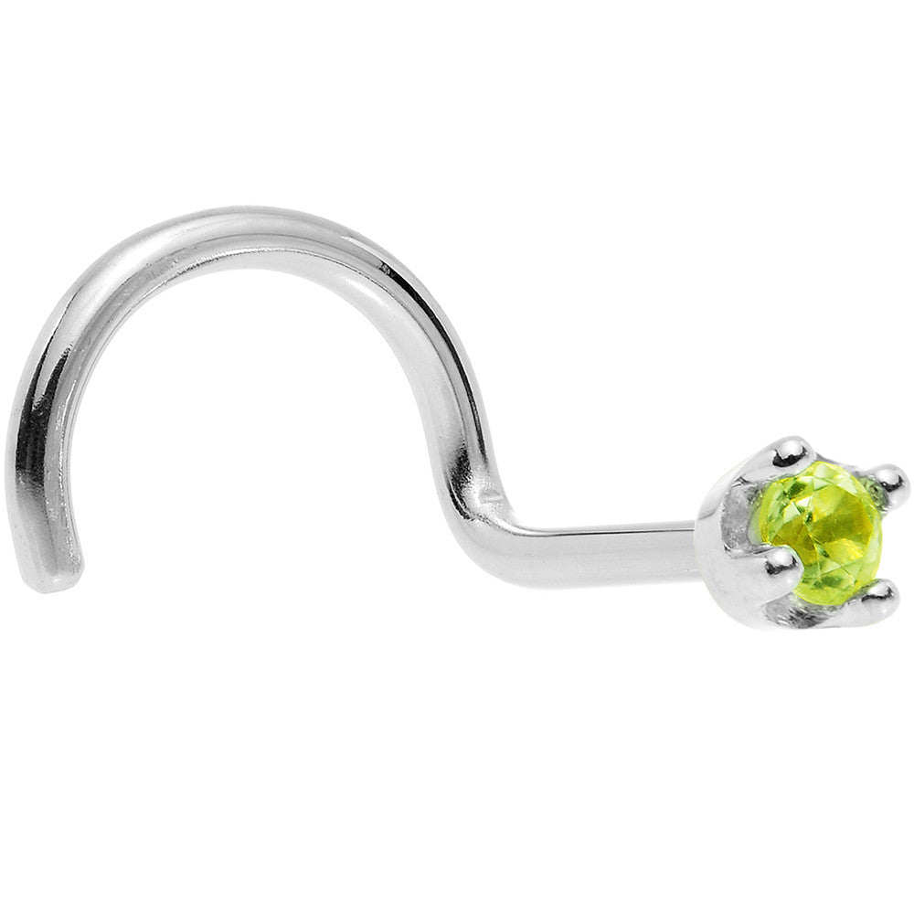 BodyCandy Solid 14K White Gold 1.5mm Genuine Peridot Nose Ring — packaging