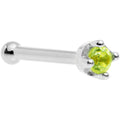 BodyCandy Solid 14K White Gold 1.5mm Genuine Peridot Nose Ring — fabric or material detail