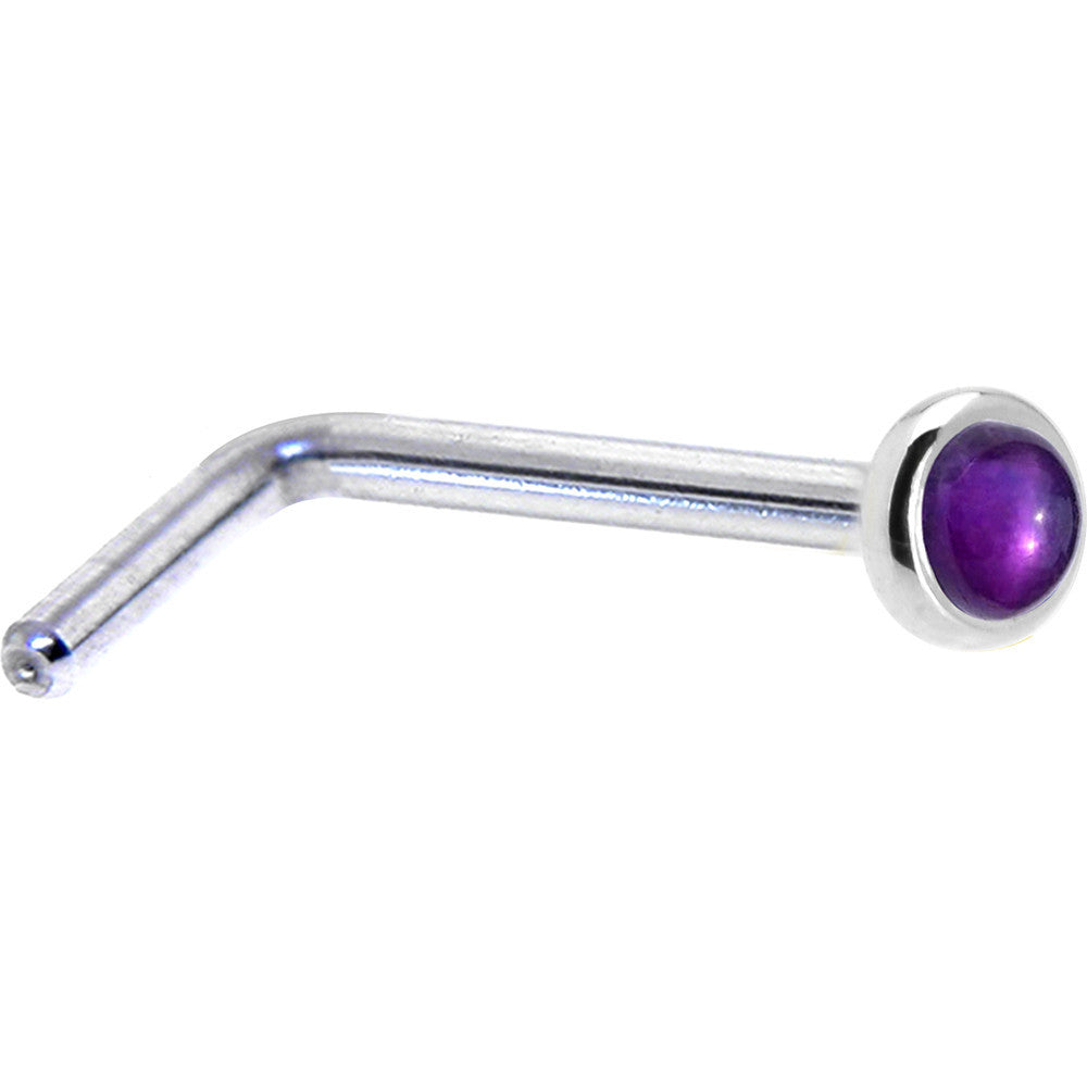 BodyCandy Solid 14K White Gold 2mm Genuine Amethyst Nose Ring — lifestyle context