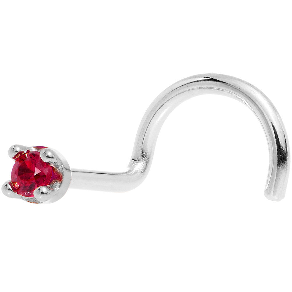 BodyCandy Solid 14K White Gold 1.5mm Diamond Cut Genuine Ruby Nose Ring — packaging