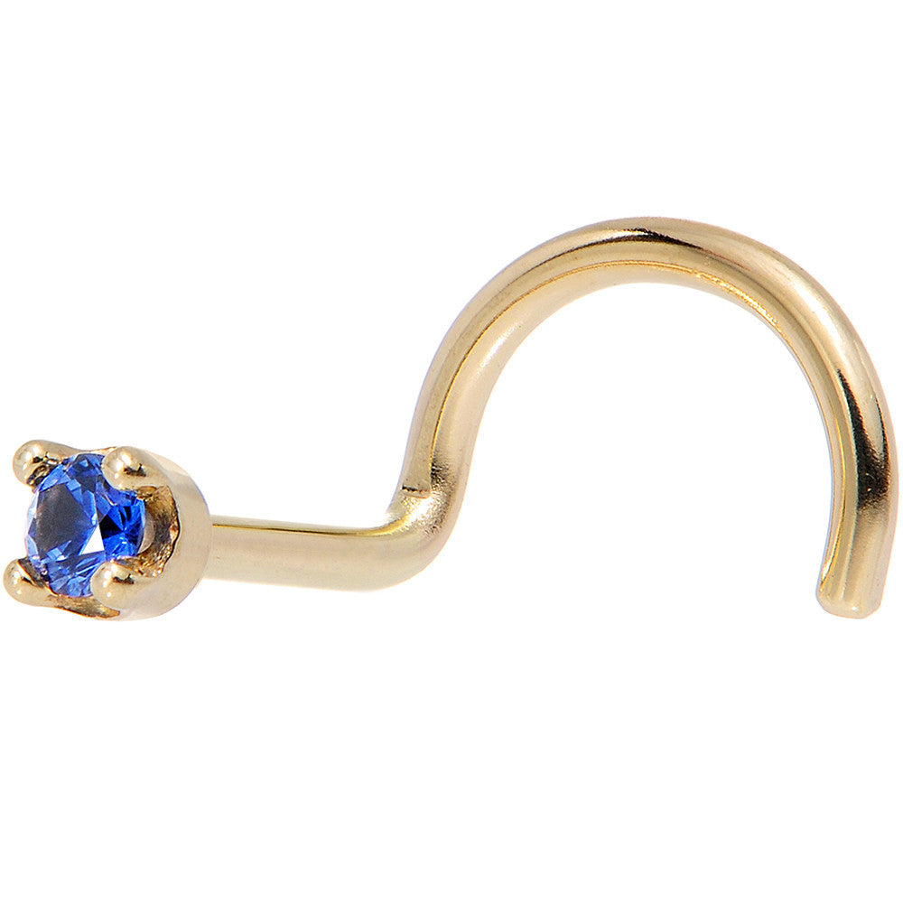 BodyCandy Solid 14K Yellow Gold 1.5mm Genuine Blue Sapphire Nose Stud Ring — comparison shot