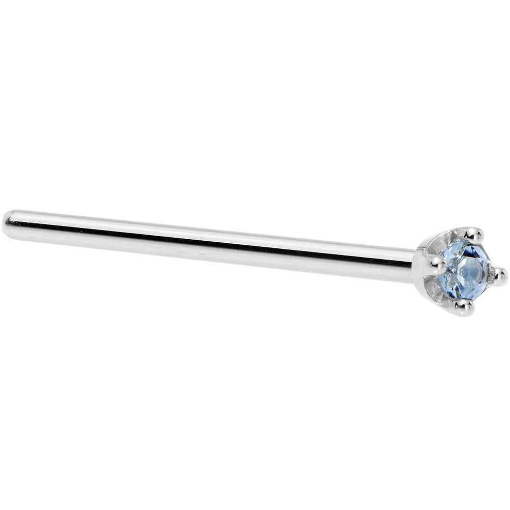 BodyCandy Solid 14K White Gold 1.5mm Genuine Topaz Nose Ring — flat-lay composition