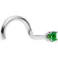BodyCandy Solid 14K White Gold 1.5mm Genuine Emerald Nose Ring — in-use photo