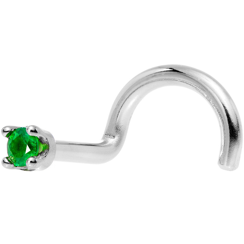 BodyCandy Solid 14K White Gold 1.5mm Genuine Emerald Nose Ring — size reference
