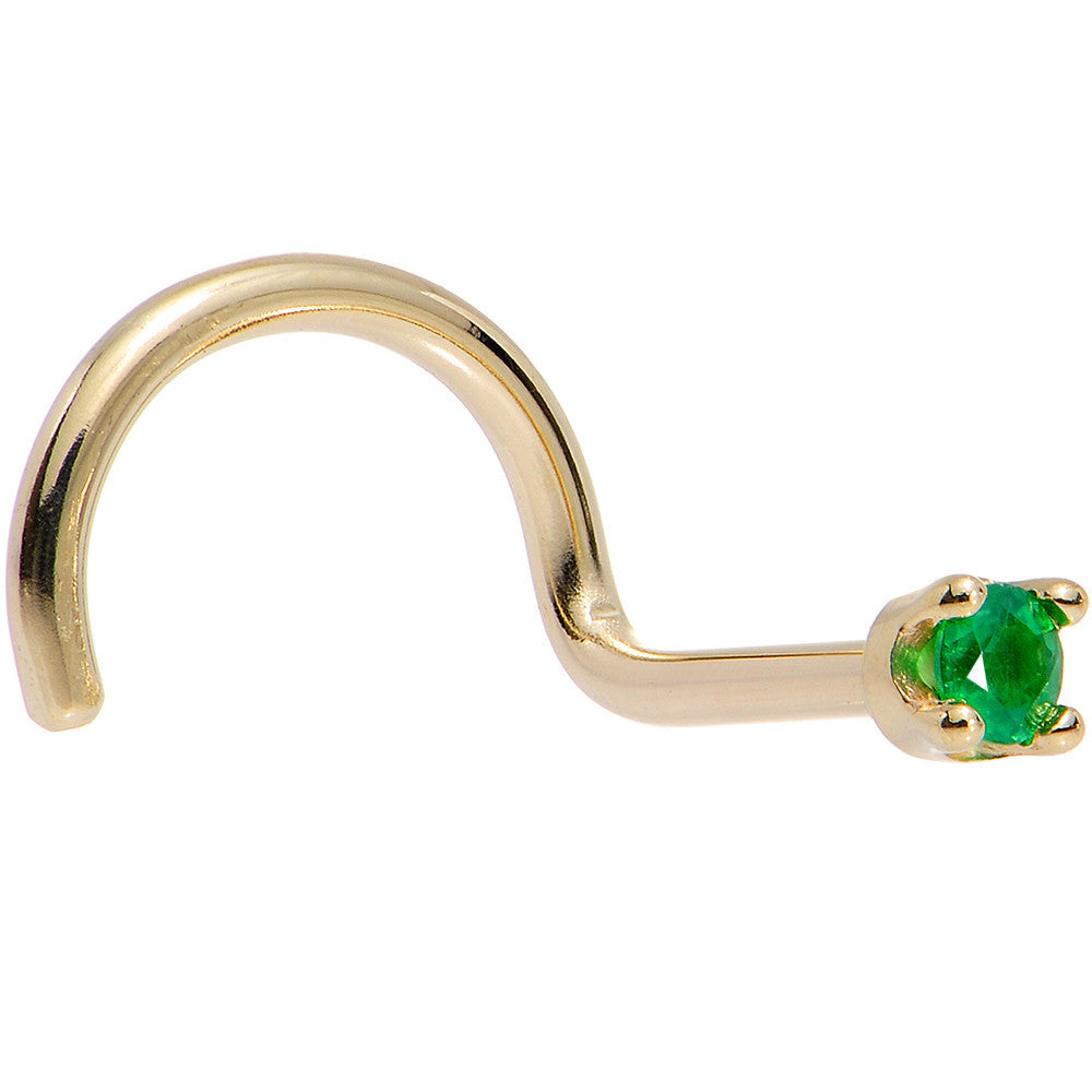 BodyCandy Solid 14K Yellow Gold 1.5mm Genuine Emerald Nose Ring — size reference