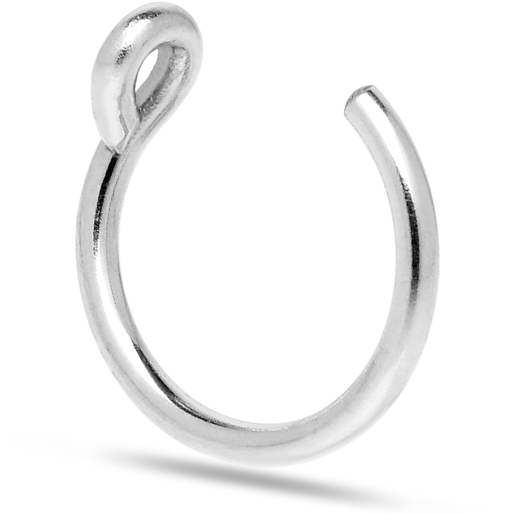 BodyCandy 3 Pack 14k Gold Filled and 925 Silver Fake Nose Rings — side view