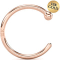 BodyCandy 20G 3/8 Solid 18K Rose Gold Nose Hoop — main product shot