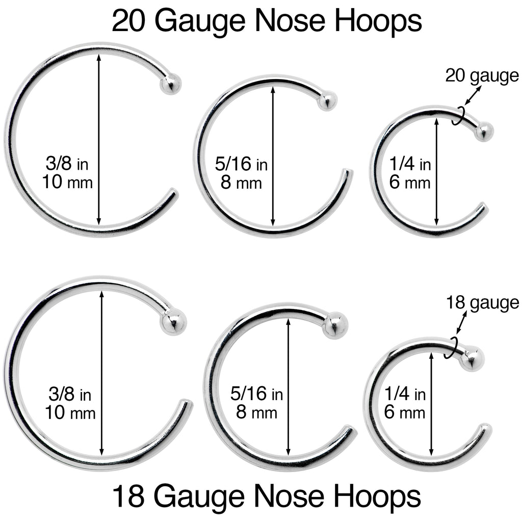 BodyCandy 20G 3/8 Solid 18K Rose Gold Nose Hoop — color detail