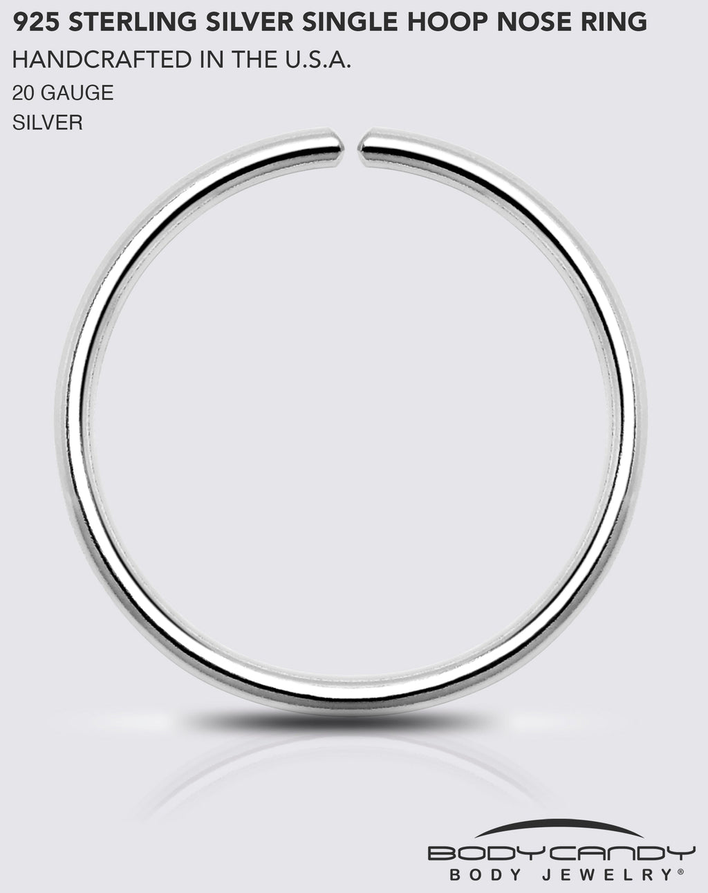 BodyCandy Single Hoop Nose 925 Sterling Silver Nose Hoop Ring — alternative angle