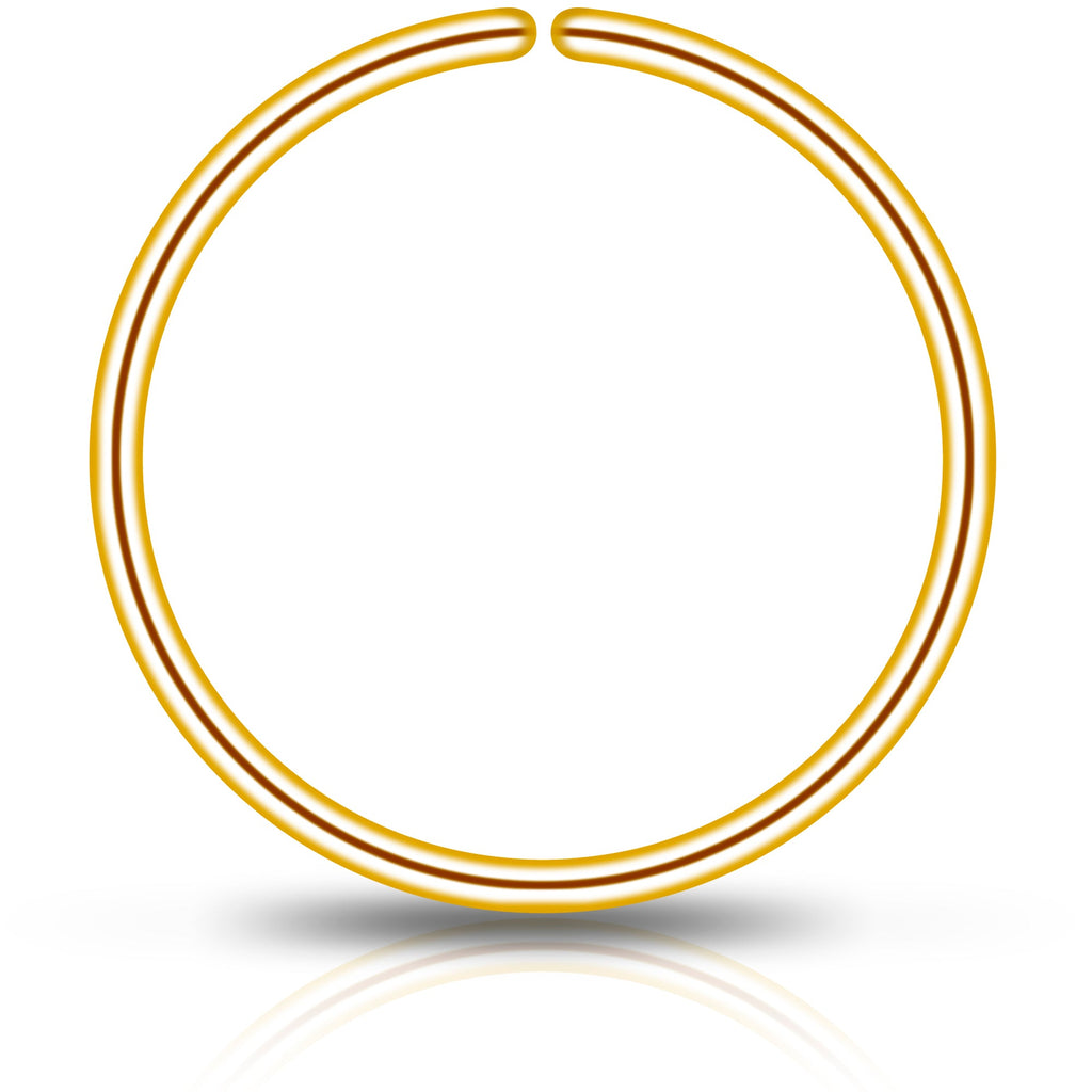 BodyCandy Single Hoop Nose 14k Yellow Gold Filled Nose Hoop Ring — side view