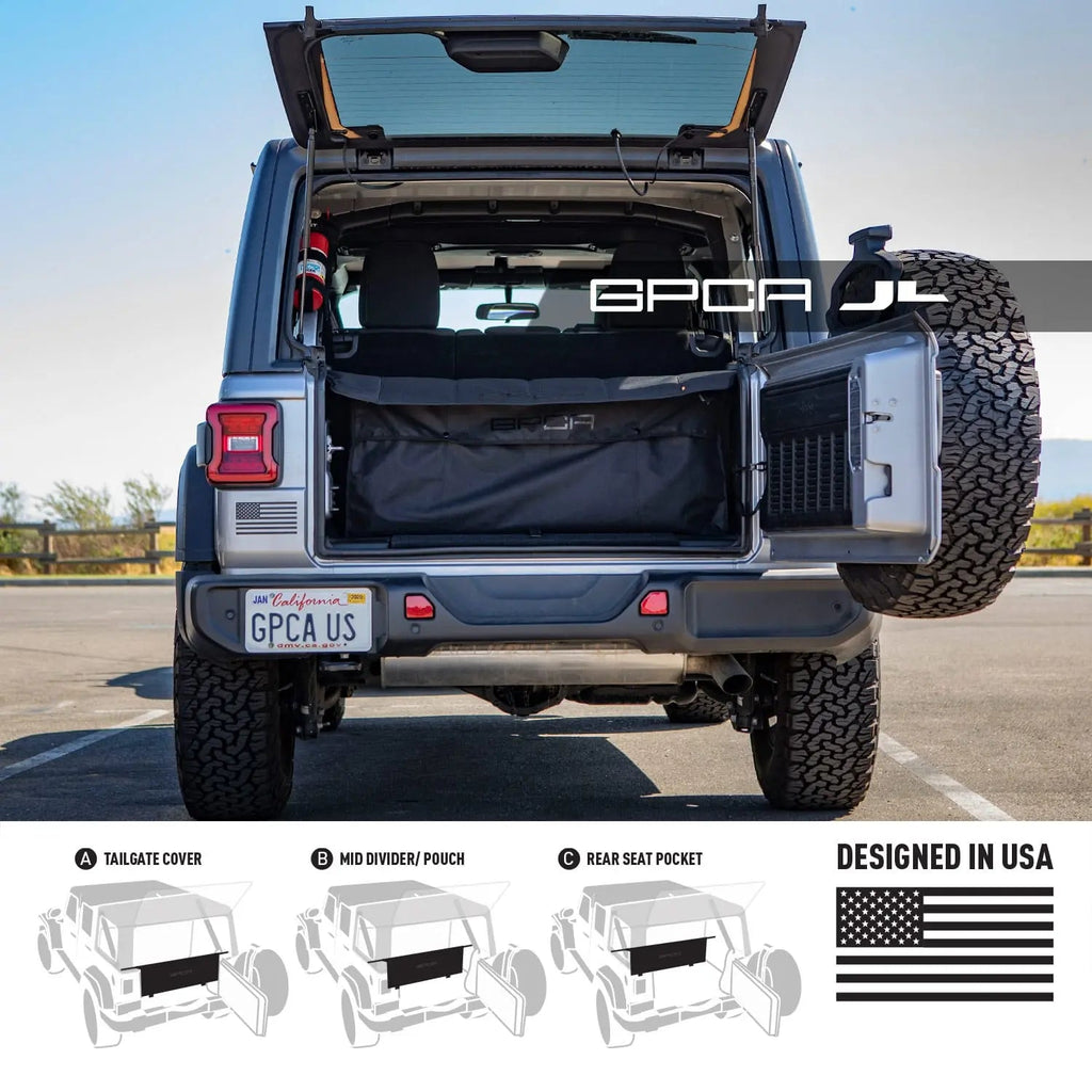 GPCA Jeep Wrangler JL 4DR Cargo Cover LITE (2018+) — product on model