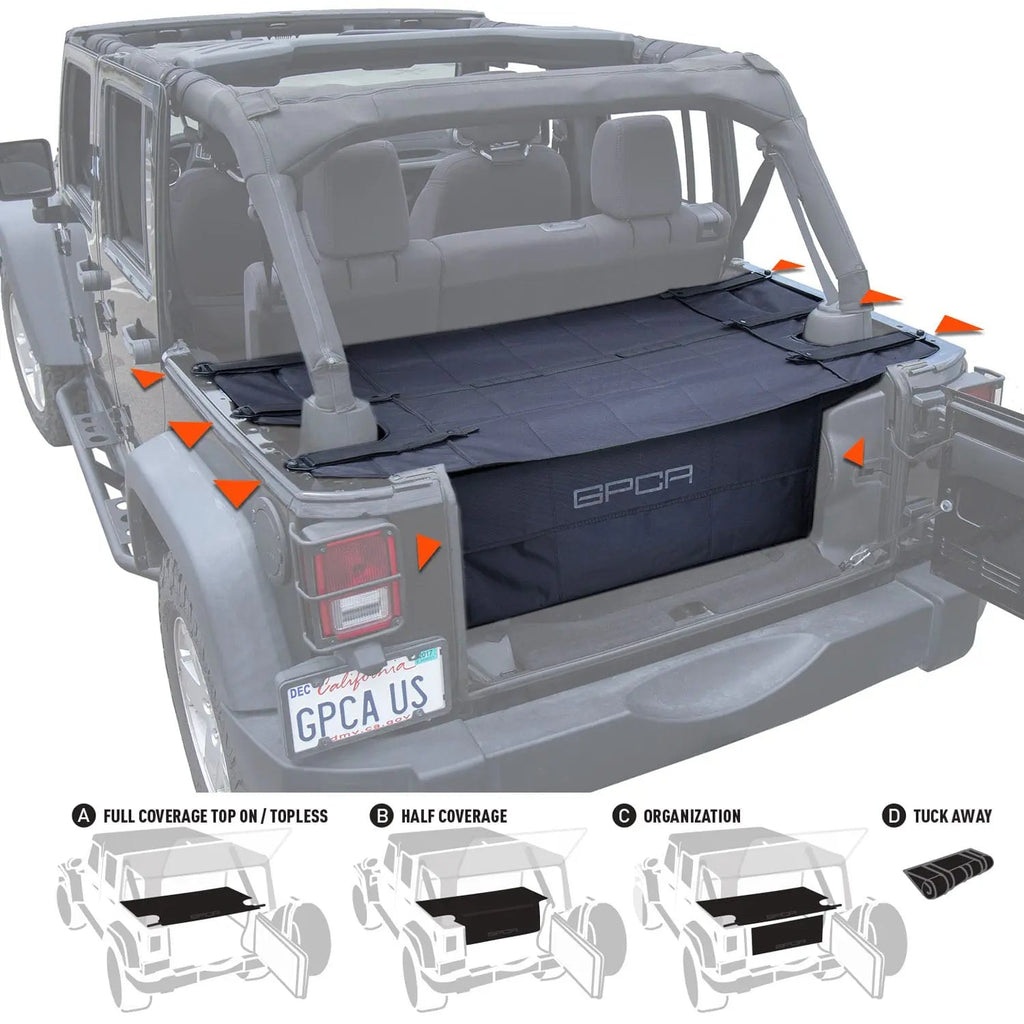 GPCA Jeep Wrangler JK 4DR Cargo Cover PRO (2007–2018) — main product shot