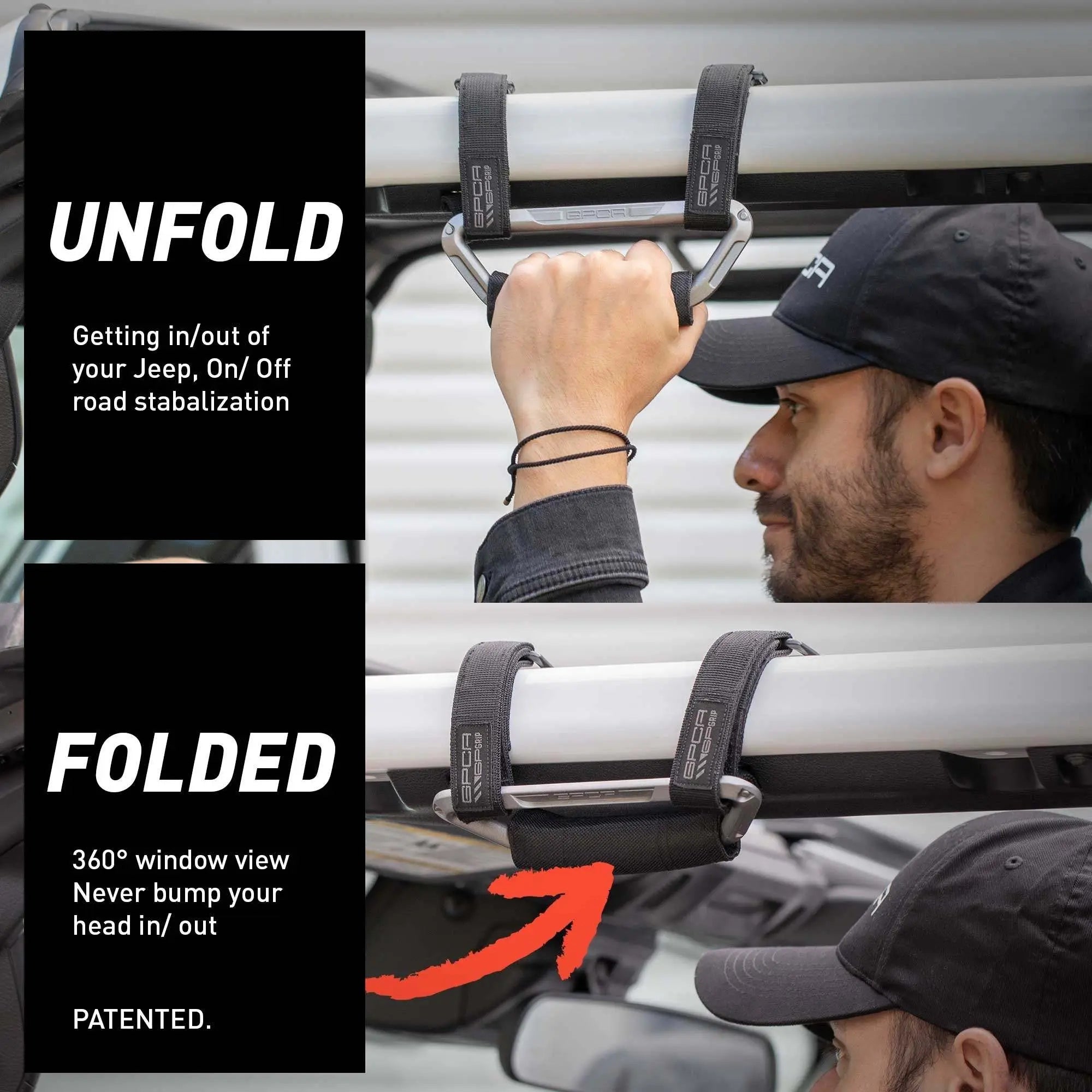 GPCA GP-Grip AIR — Airbag-Safe Handle for Jeep Wrangler (2024+) — back view