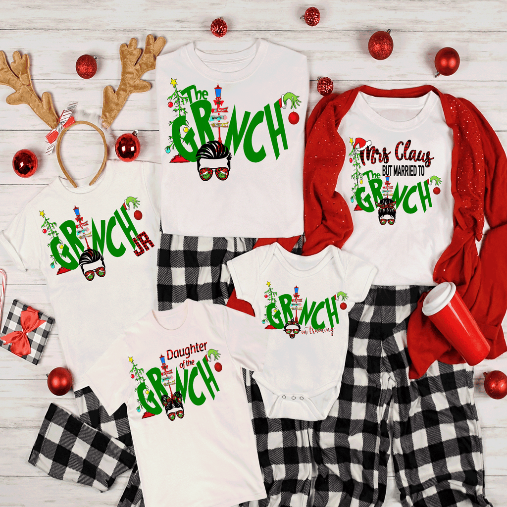 A Blessed Texas Mess Boutique Matching Family Grinch Christmas Shirts Custom Christmas Shirt, Grinch Family… — main product shot