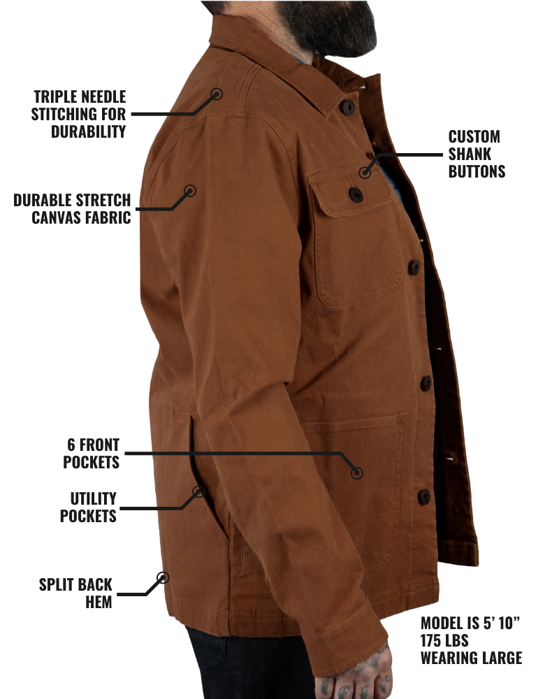 Off The Grid Surplus Heston Chore Coat - TOB — side view