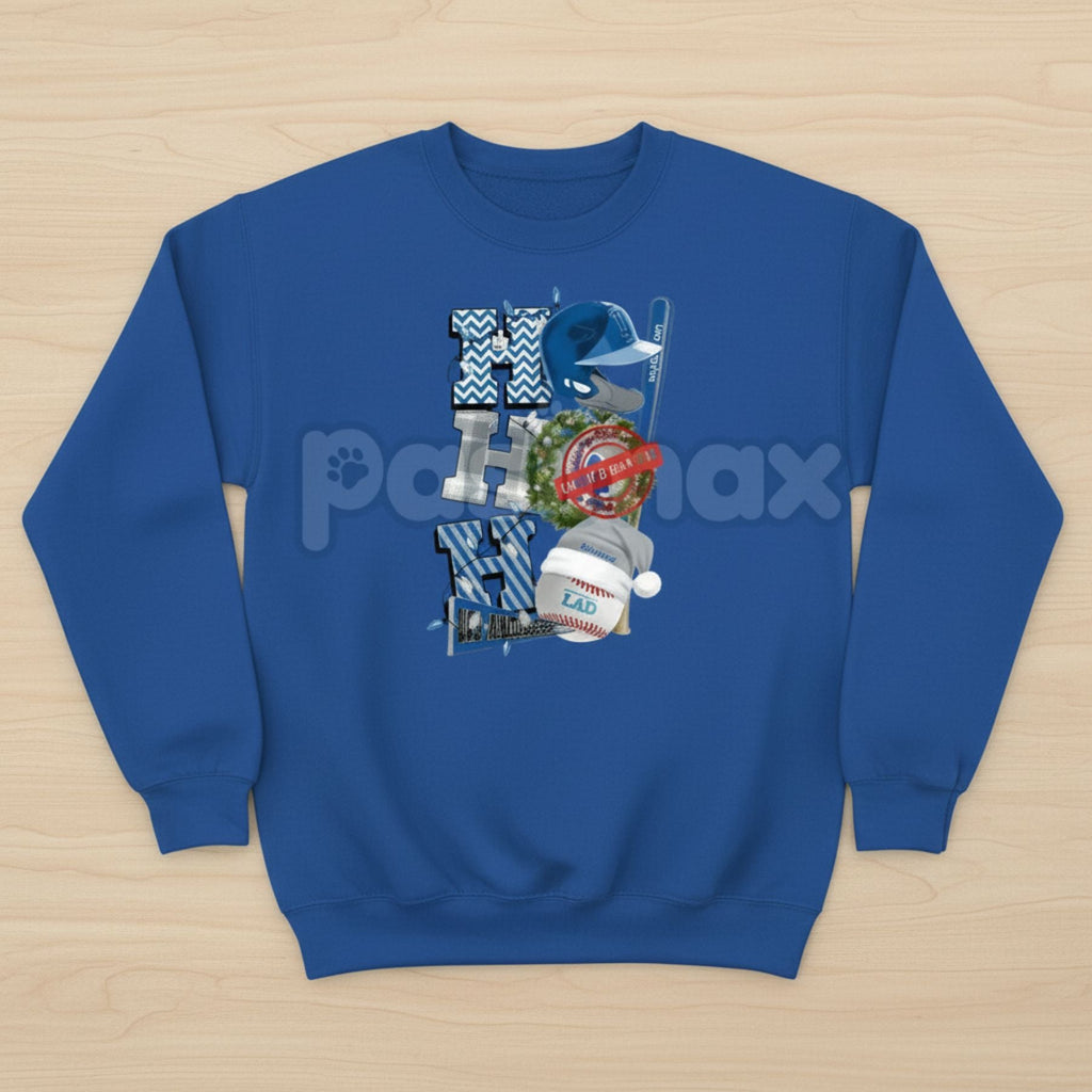 Pasimax HO HO HO Sport Christmas Sweatshirt | Athletic Collegiate Style Holiday Crewneck | Festive Game Day Jumper — main pro