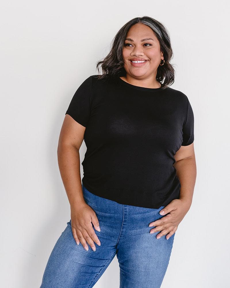 HALFTEE Layering Fashions Crew Neck Boyfriend Full-Length - Layering Top — boyfriend category context