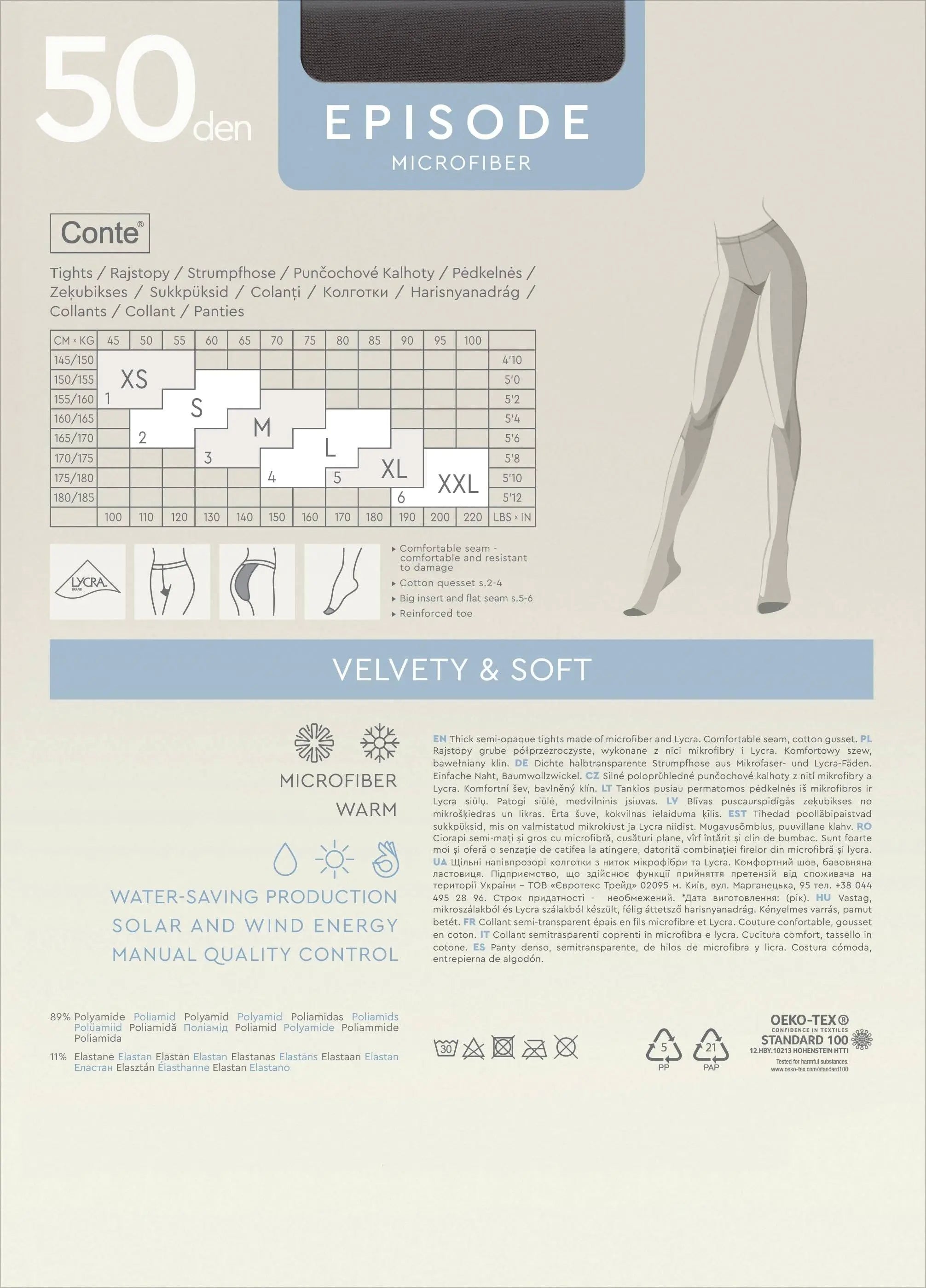 TheRanok.com Tights Conte Episode 50 Den - Microfibra Matte Opaque — alternative angle