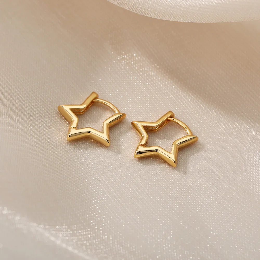 SORI STYLE Minimalist Star Hoop Earrings for Everyday Elegance — size reference