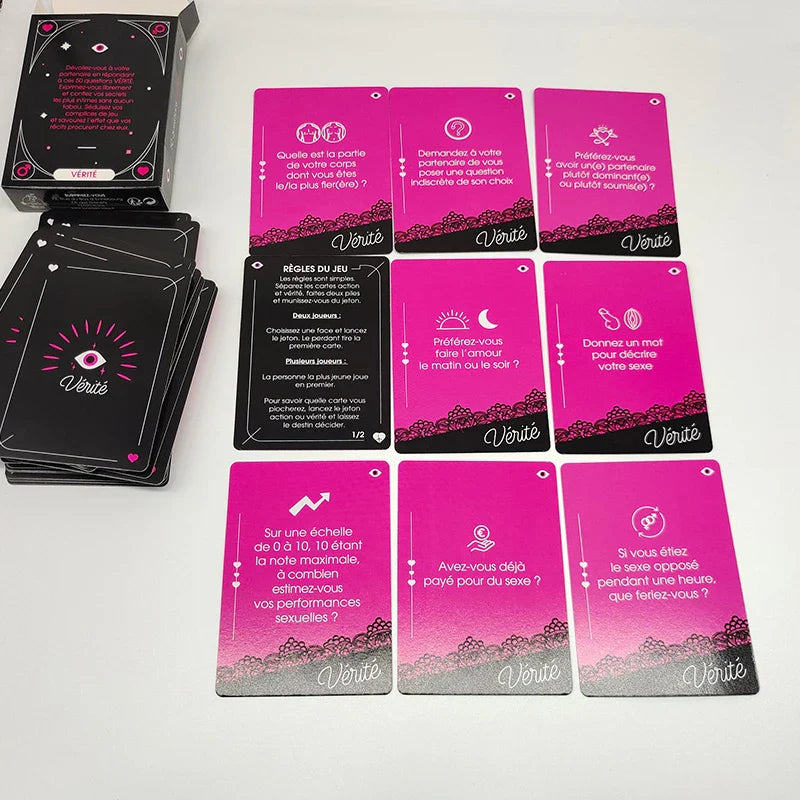 Perfecsy Truth Or Dare Adult Sexy Jeu Action Ou Verite Card Game Double Deck Set French Language In Blister Package For Coupl