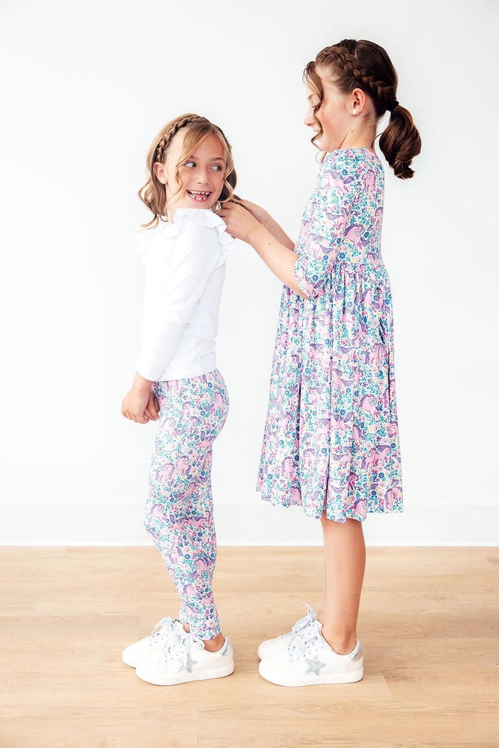 Mila & Rose ® Head in the Clouds 3/4 Sleeve Pocket Twirl Dress — detail close-up