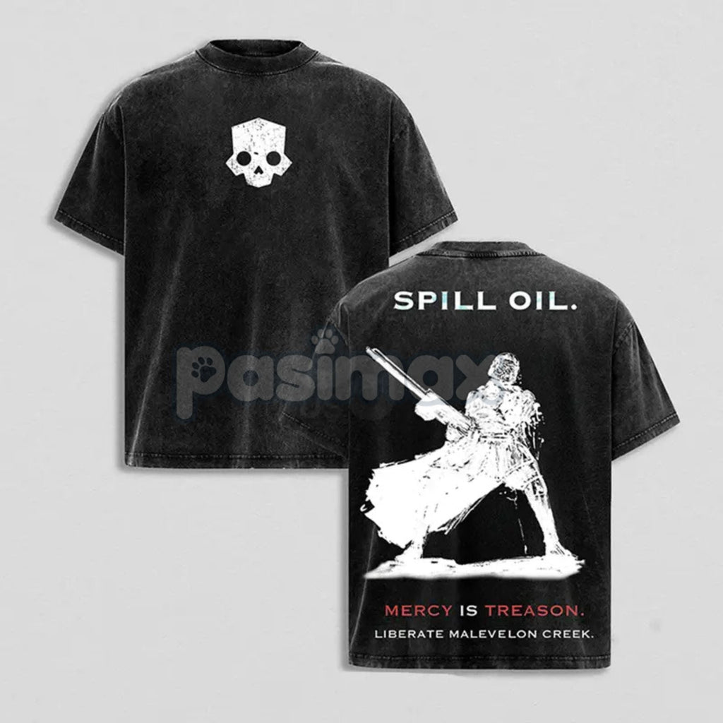 Pasimax Helldivers 2 Oversized Washed Tee – Double-Sided Print Streetwear, Unisex Gaming Apparel — main product shot
