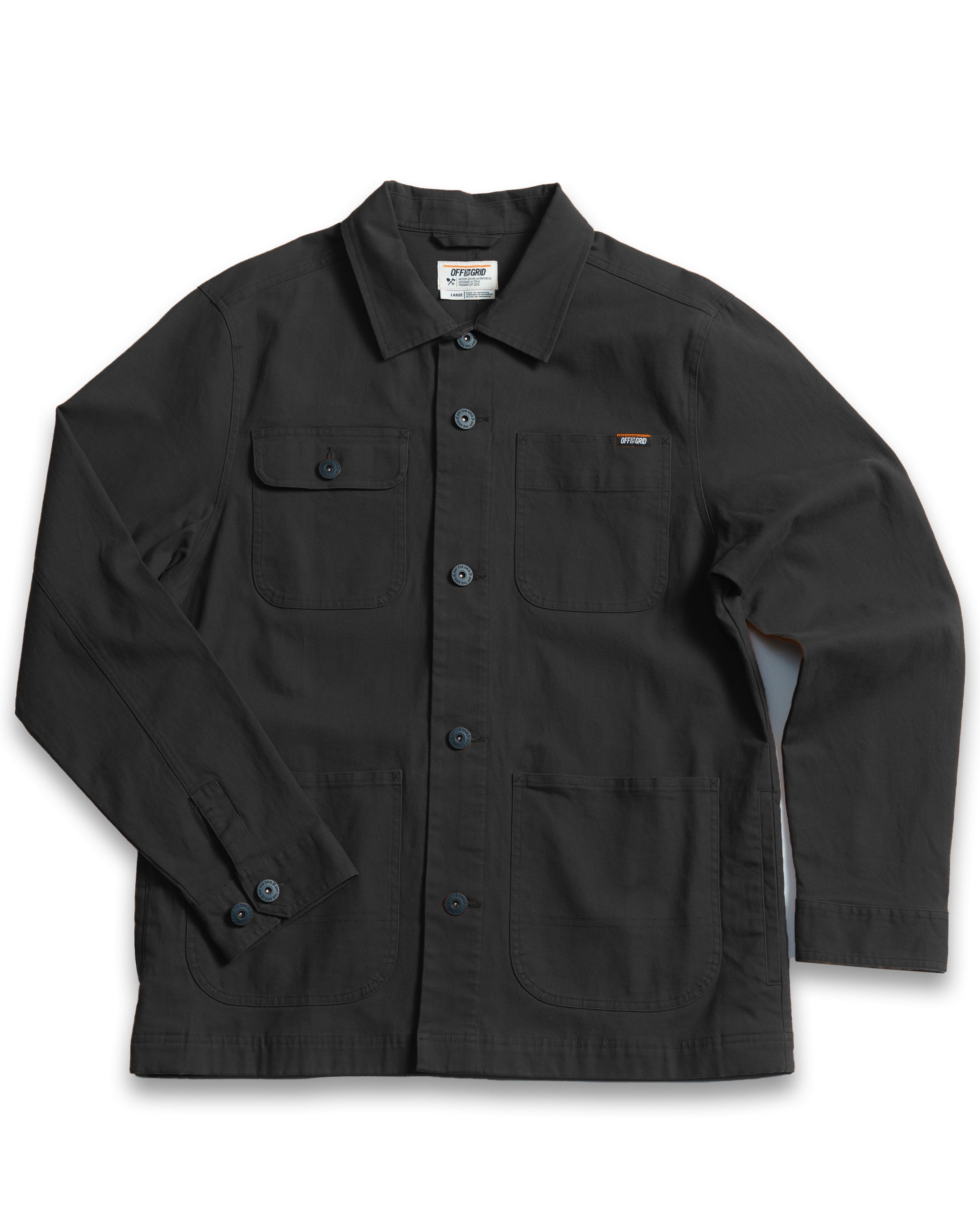Off The Grid Surplus Heston Chore Coat - Black — main product shot