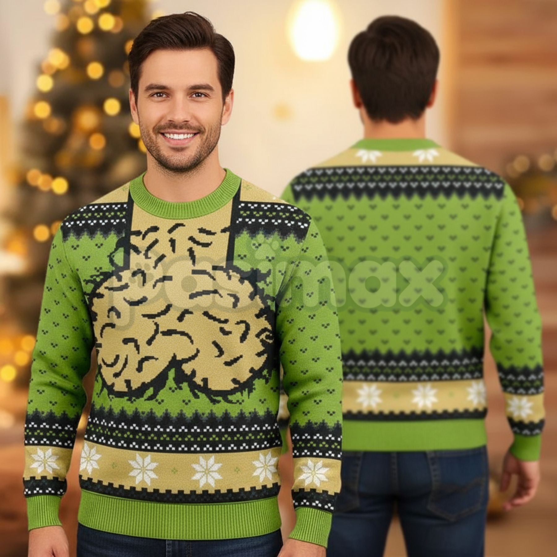 Pasimax Hilarious Meme Balls Christmas Sweater, Funny Couple Holiday Party Jumper, Naughty Xmas Sweatshirt Gift — main produc