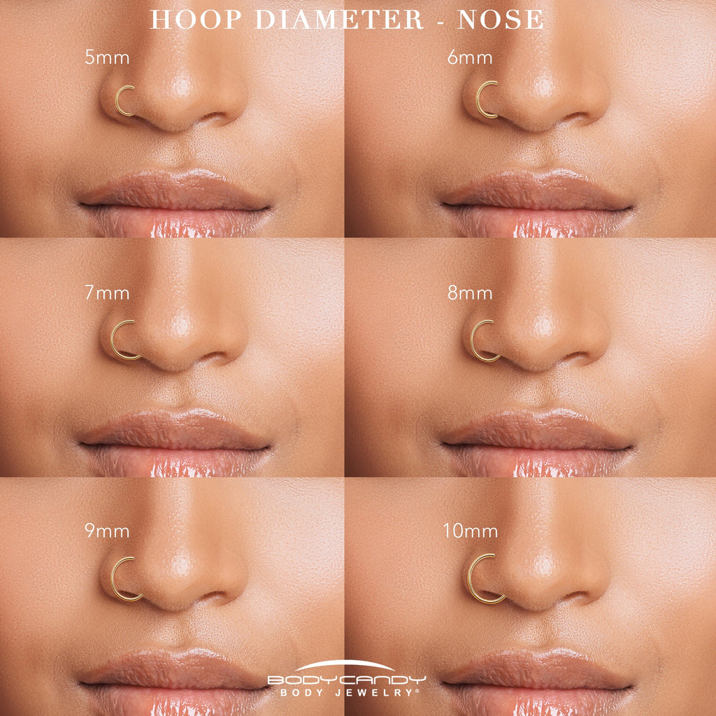 BodyCandy Micro Gem Titanium Hinged Double Nose Hoop — lifestyle context
