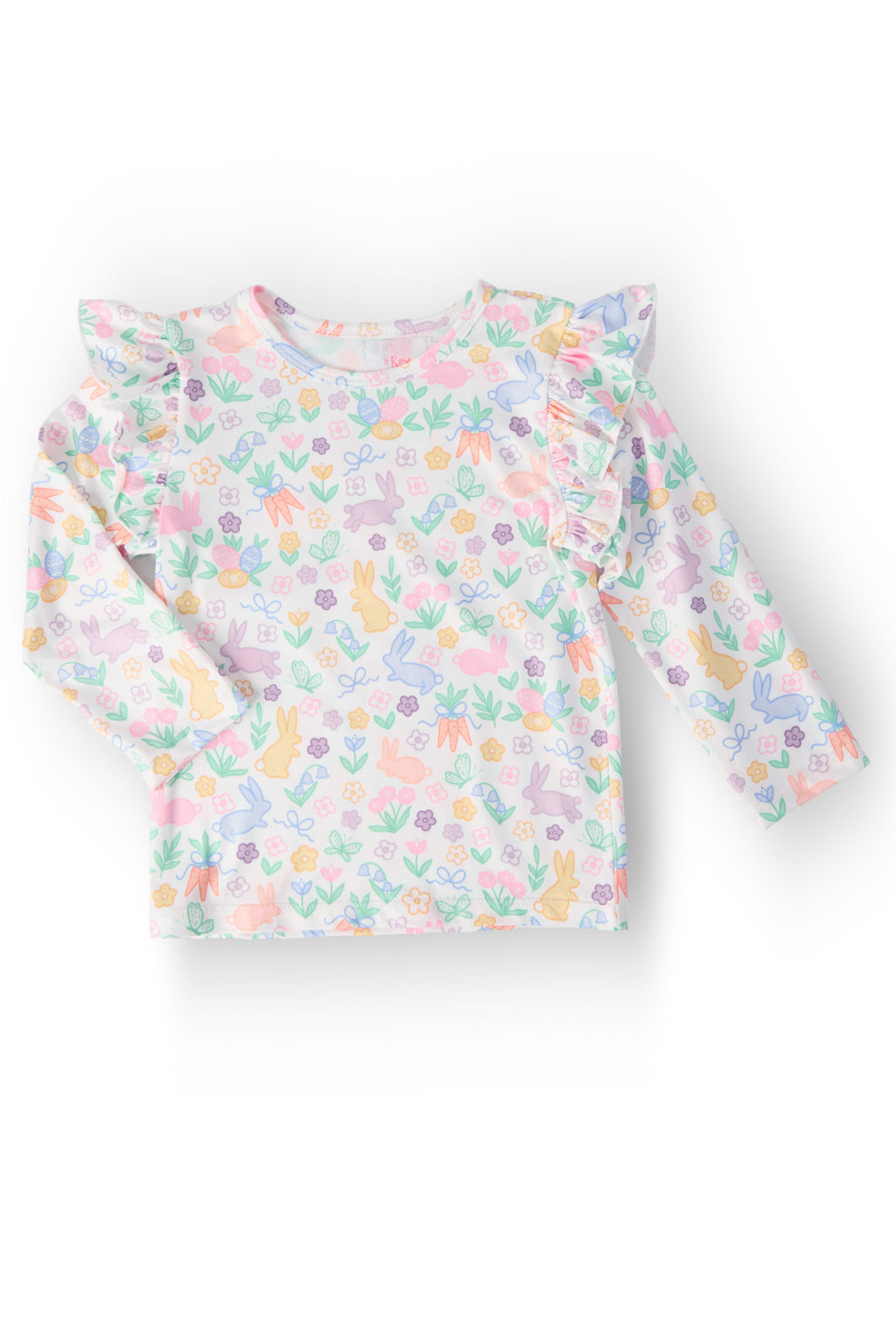 Mila & Rose ® Hoppy Easter L/S Ruffle Tee — main product shot