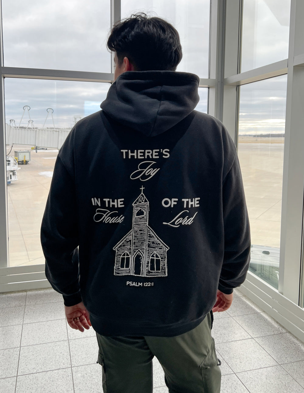 Elevated Faith House of the Lord Unisex Hoodie — in-use photo
