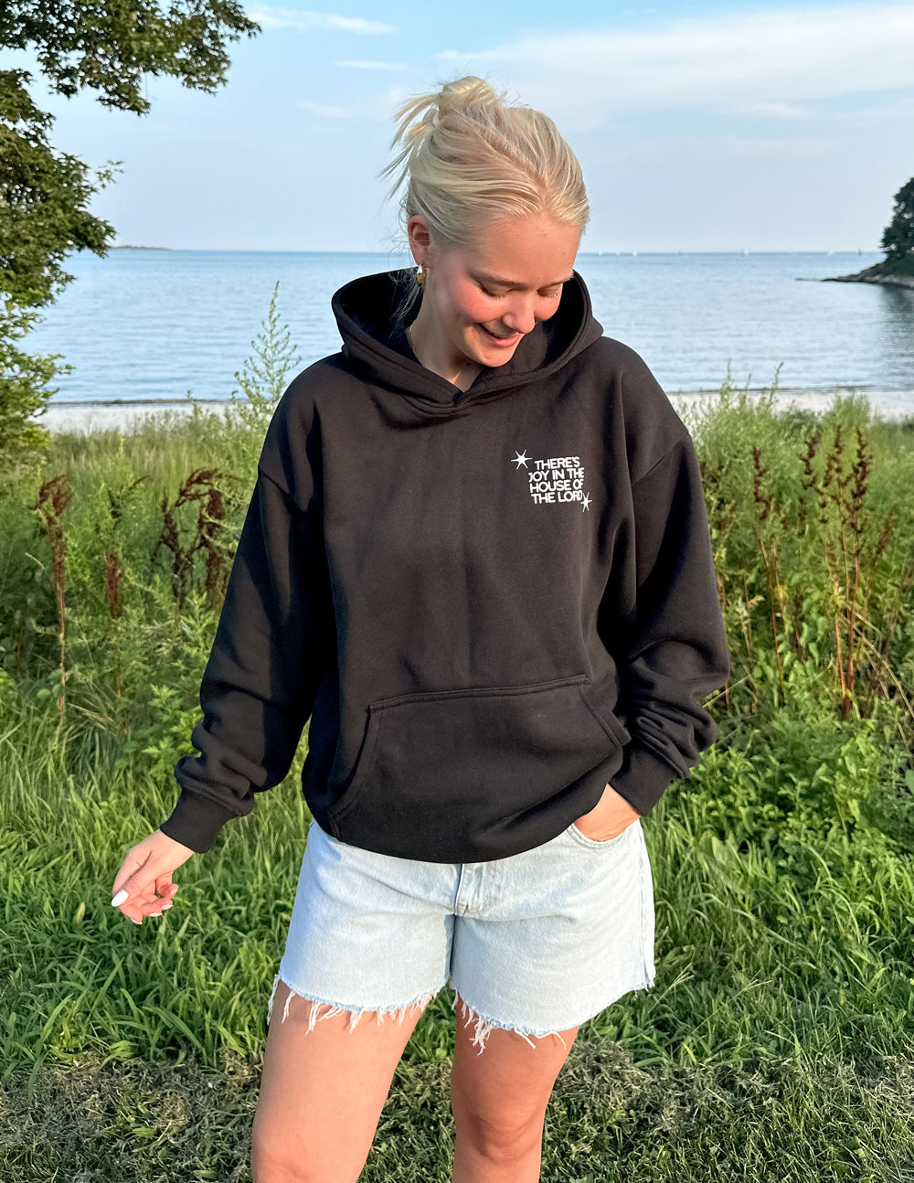 Elevated Faith House of the Lord Unisex Hoodie — detail close-up