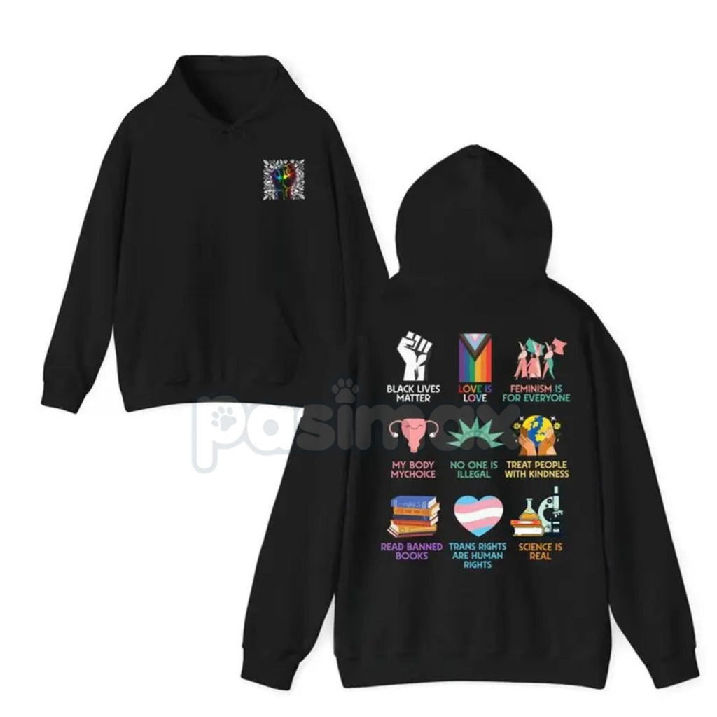 Pasimax Human Rights 2-Sided Hoodie – Bold Statement Pullover, Equality & Social Justice Activism Apparel, Unisex — main prod
