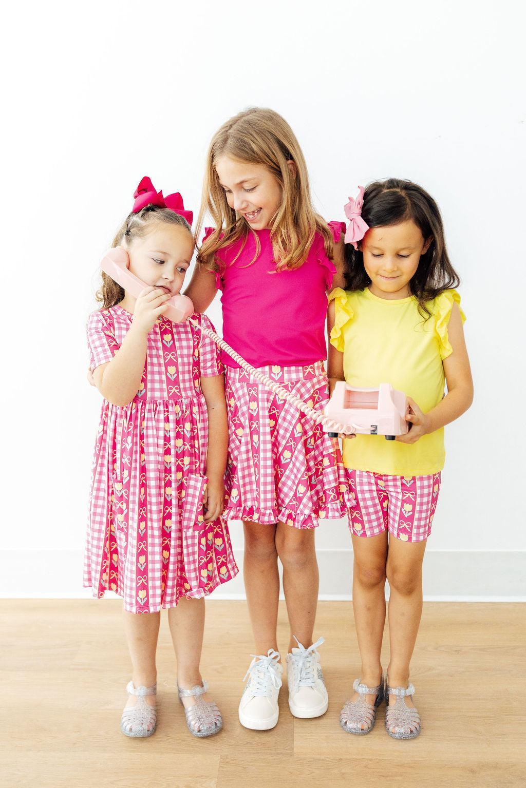 Mila & Rose ® I Love You Tulip Much Ruffle Twirl Skort — detail close-up