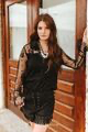 Lucky & Blessed Black Western Yoke Button Down Cactus Embroidered Mesh Sleeves Plus Size
