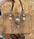 Genuine Leather Tote / Crossbody with buckle