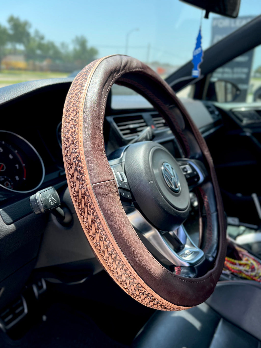 15” Genuine Leather Steering Wheel Covers