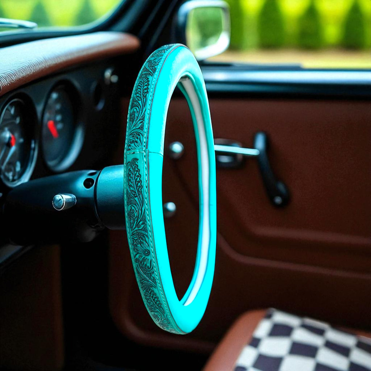 15” Genuine Leather Steering Wheel Covers