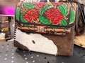 ROSES TOOLED LEATHER & COWHIDE SHOULDER BAG