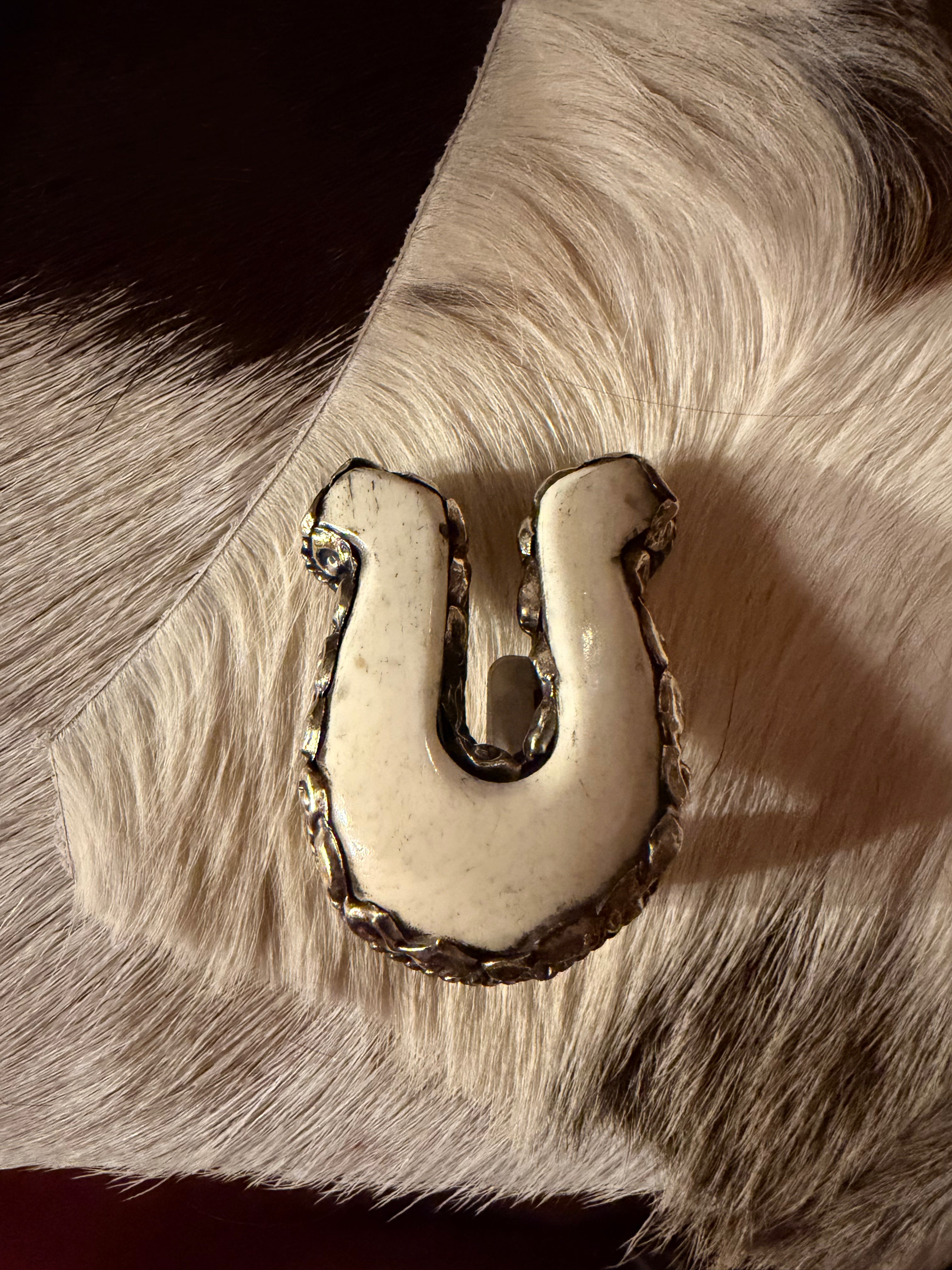 The Carved Bone Horseshoe Ring
