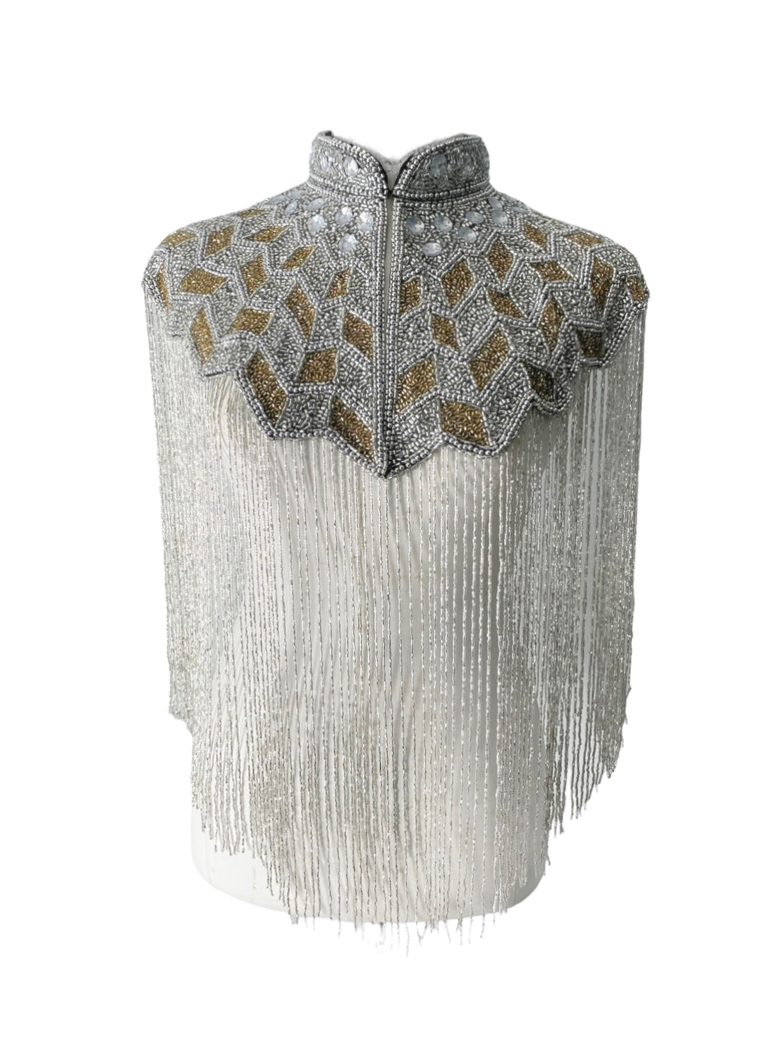 L'Jai Amor Gilded Halo Cape — lifestyle context