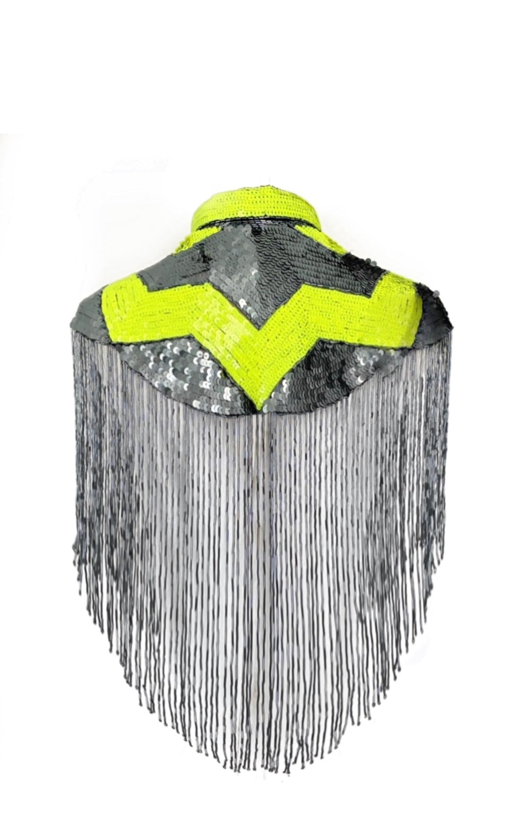 L'Jai Amor Pulse Sequin Cape — side view