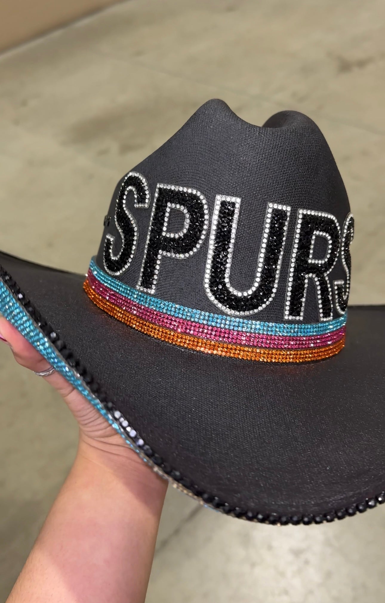 Rhinestone Cowgirl Retro Spurs Hat — main product shot