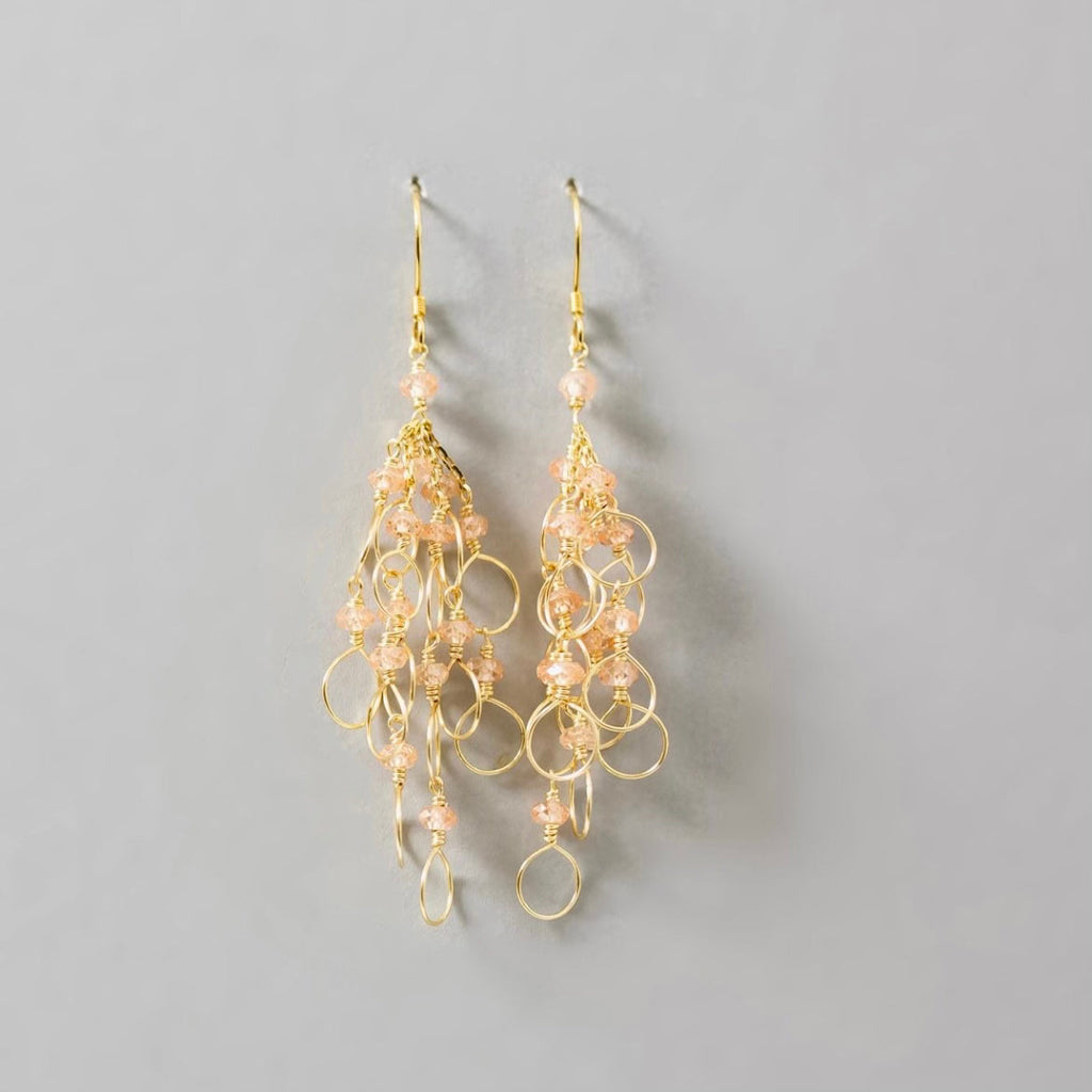 Pearl Chain Loop Earrings