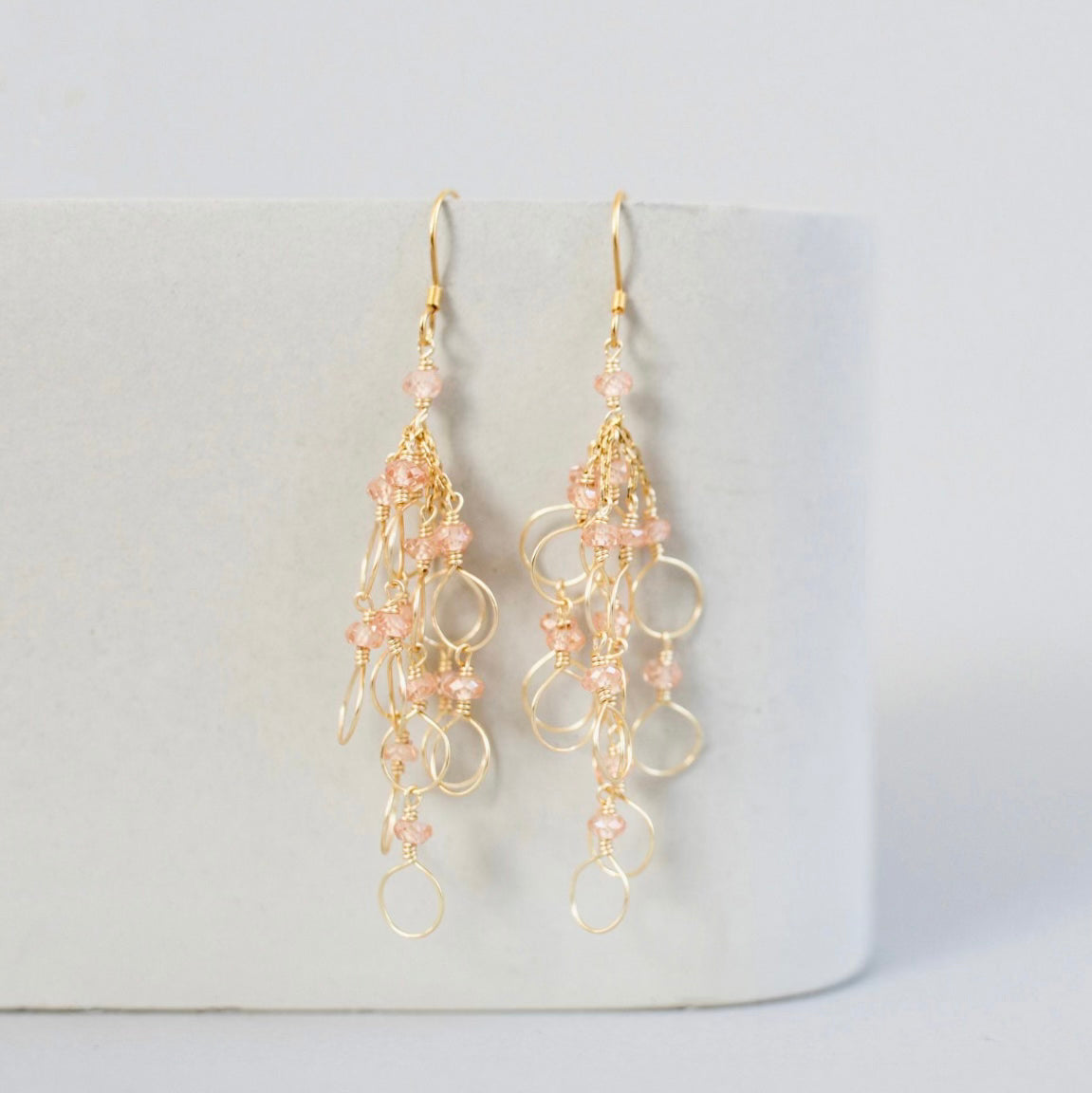Pearl Chain Loop Earrings