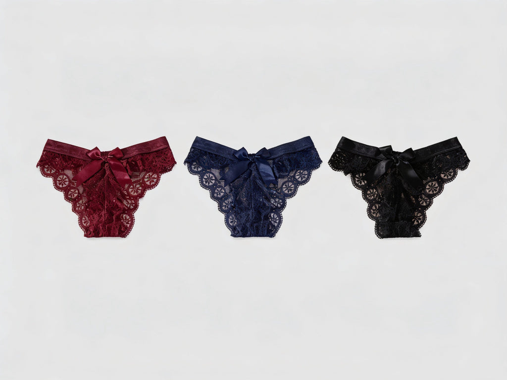 Forest Summer 3 Pack Lace Bow Cheeky Panty — main product shot