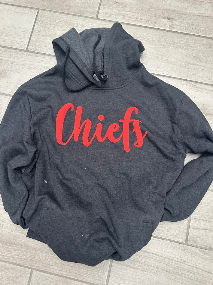 A Blessed Texas Mess Boutique Custom Puff Print Chiefs Sweatshirt, Embossed Chiefs Sweatshirt, Custom School… — construction detail