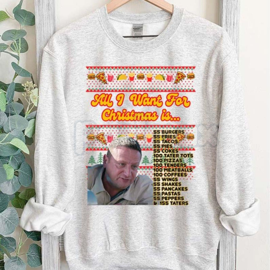 Pasimax ITYSL Christmas: "55 Burgers 55 Fries" Tim Robinson Unisex Crewneck – Holiday Comedy Sweatshirt — main product shot